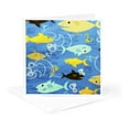 thumbnail image 5 of 3drose, Smooth Sharks in Aqua N Yellow, 6 Greeting Cards with Envelopes, 5 of 7