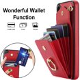 thumbnail image 3 of REQO Phone Case for Samsung Galaxy S23 FE 5G Wallet Cover with Tempered Glass Screen Protector and RFID Blocking Ring Stand Credit Card Holder Cell Accessories S 23 EF S23FE 23S Women Men Red, 3 of 7