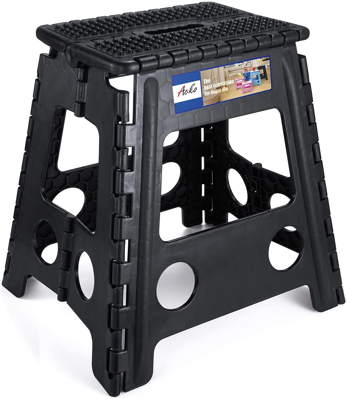 Kansen Artefact tetraëder 16 inch Folding Step Stool for Adults ,Non-Slip Fold Up Foot Stool,  Foldable Up Step Stools with Carrying Handle-Holds U - Walmart.com
