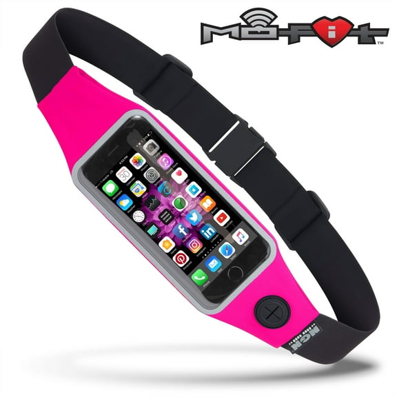 Mo-Fit® Waist Pack / Running Belt for iPhone, Android and most Smartphones | Hot Pink
