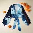 thumbnail image 6 of Gamivast Tie Front Cardigan for Women Long Lantern Sleeve Cropped Bolero Shrugs Print Lightweight Dress Cover Up Tops for Fall Halloween Party Casual Outerwear, 6 of 6