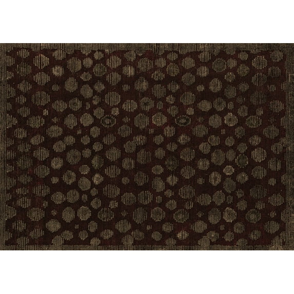 Ahgly Company Indoor Rectangle Abstract Brown Modern Area Rugs, 4' x 6'