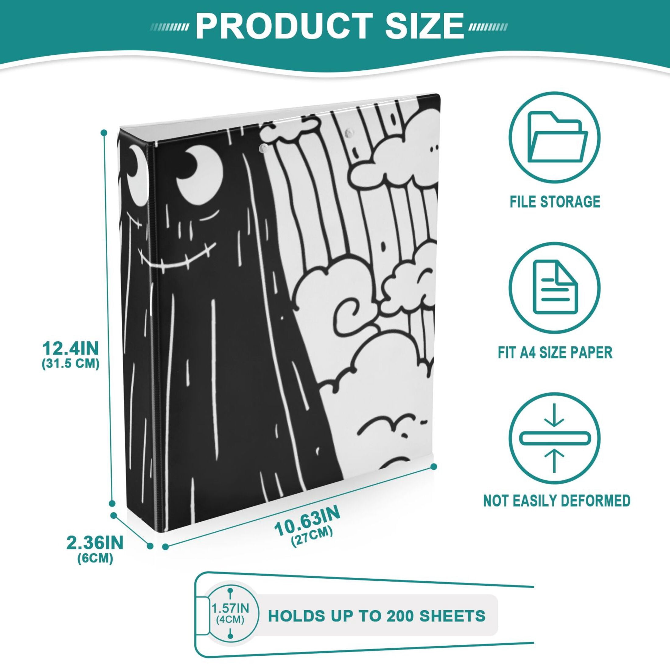 Gost Kids 3 Ring Binders 1.5 inch Hardcover File Folders with Interior Pockets A4 Size Organizer for School Office Hospital