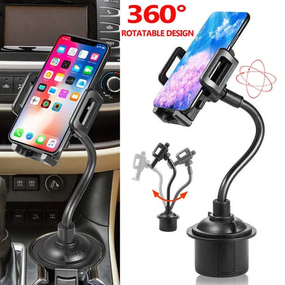 Universal Car Mount Adjustable Gooseneck Cup Holder Cradle For Cell Phone Gps Us