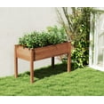 thumbnail image 3 of 48x24x30 Inch Wood Raised Garden Bed, Elevated Planter Box with Legs, Outdoor Plant Stand for Garden Patio Balcony Backyard, 300 LBS Capacity, Coffee, 3 of 9