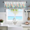 thumbnail image 4 of Summer Beach Window Valance for Kitchen, Ocean Colorful Coral Shell Starfish Seaweed Black Plaid Rod Pocket Short Curtain for Small Windows, Light Filtering Decorative Valance, 42 x 18 Inch, 4 of 9