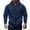 #244-Navy, variant on Handshe Men's Zip-Up Hoodie, Fleece-Lined Solid Color with Arm Pocket, Casual Long Sleeve for Daily Use