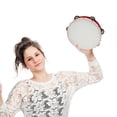 thumbnail image 3 of Amdohai 8 Inch Hand Tambourine with Metal Single Row 6pcs, 3 of 7