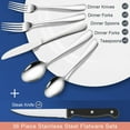 thumbnail image 2 of Cibeat 36-Piece Flatware Set with Steak Knives, Stainless Steel Silverware Set, Kitchen Cutlery Set for 6, Include Steak Knife/Fork/Spoon, Dishwasher Safe, 2 of 7