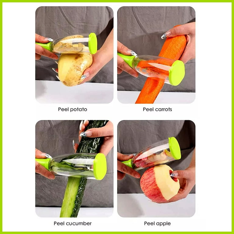 Fruit Vegetable peeler 3 In 1 with storage box peeling knife  Multifunctional stainless steel household peeler for fruit and vegetable