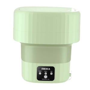 GUOOL Folding Washing Machine Mini Bucket Washer Lightweight Easy to Carry Compact with Handle Portable Clothes Washer Small Washer for Outdoor RV green