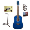 Oscar Schmidt OG1TBL 3/4 Size Blue Finish Acoustic Guitar PLAYER PACK Bundle