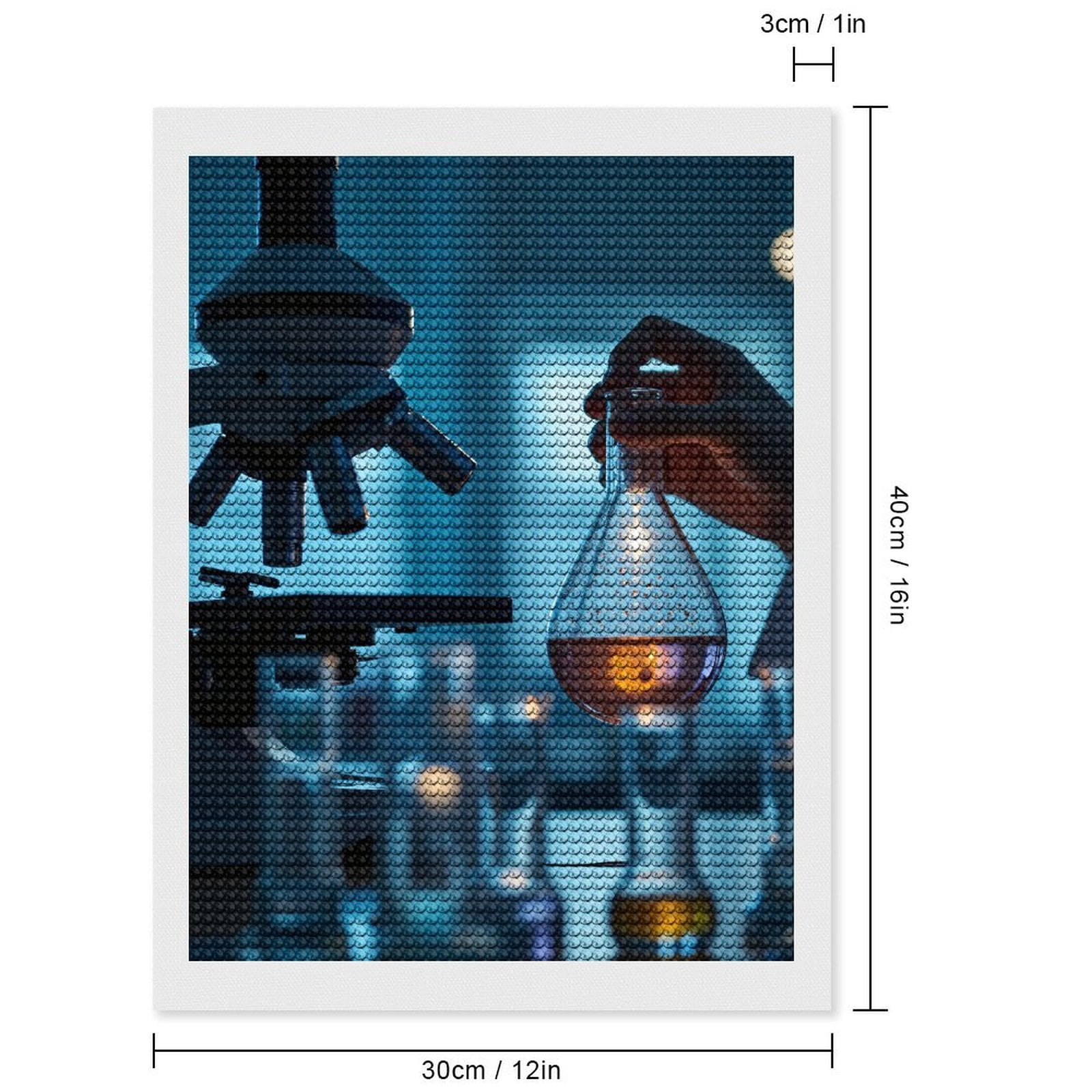 Diamond Art Kits for Adults, Scientific Lab Equipment Glassware 5D Diamond Painting Kits for Adults Beginners, DIY Full Drill Diamond Painting, Gem Art and Crafts 12x16