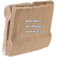 thumbnail image 2 of [600 PACK] Disposable Wooden Cutlery Set 3 in 1 - Wooden Fork, Knife, Spoon Set - Ecofriendly, Compostable, Silverware for Weddings, Parties, Breakrooms, Lunchrooms by EcoQuality, 2 of 7