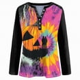 thumbnail image 4 of Godom Women's Halloween Long Sleeve V Neck Shirt Funny Graphic Top Fall Casual Loose Holiday T-Shirt, 4 of 7