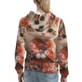 thumbnail image 7 of Honeii Adorable Kitten In Kimono Pattern Womens Oversized Hoodies Long Sleeve Sweatshirts Pullover Fall Outfits with Pocket-Large, 7 of 7