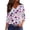 Z86Purple Pink, variant on Womens 3/4 Length Sleeve V Neck Tunic Tops Casual Floral Printed Loose Fit Dressy Blouses for Work Cyan S