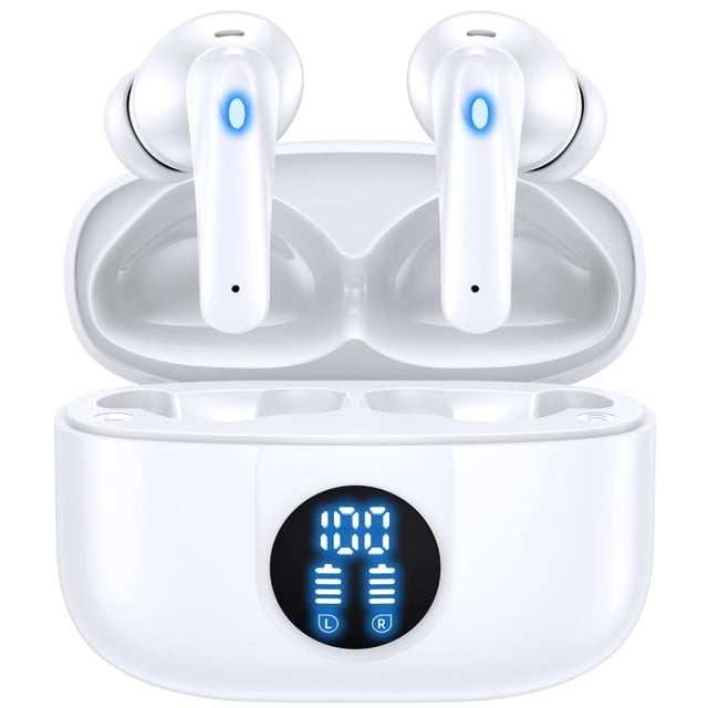 V5.4 Auriculares Bluetooth Inalámbricos, Auriculares Bluetooth 60 Horas de Batería con Cancelación de Ruido Llamadas Claras Micrófono Incorporado Resistente al Agua IPX7