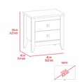 thumbnail image 4 of White Nightstand 15.74''D with Two Drawers and Four Legs / Ideal for Bedside Display, 4 of 4