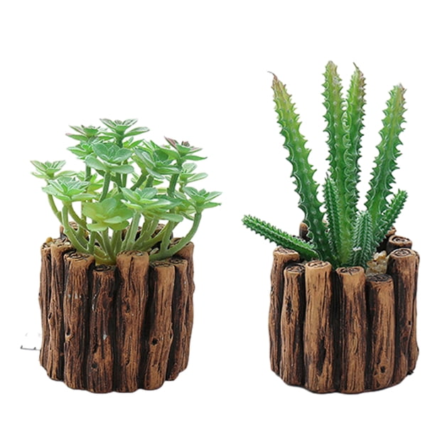 2 uds simulación suculentas bonsái adornos creativos flores artificiales decoración interior plantas verdes
