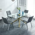 thumbnail image 6 of CJC 2-Piece Armless Dining Chairs, Grid Shaped High Back Office Chairs, Dark Gray, 6 of 9