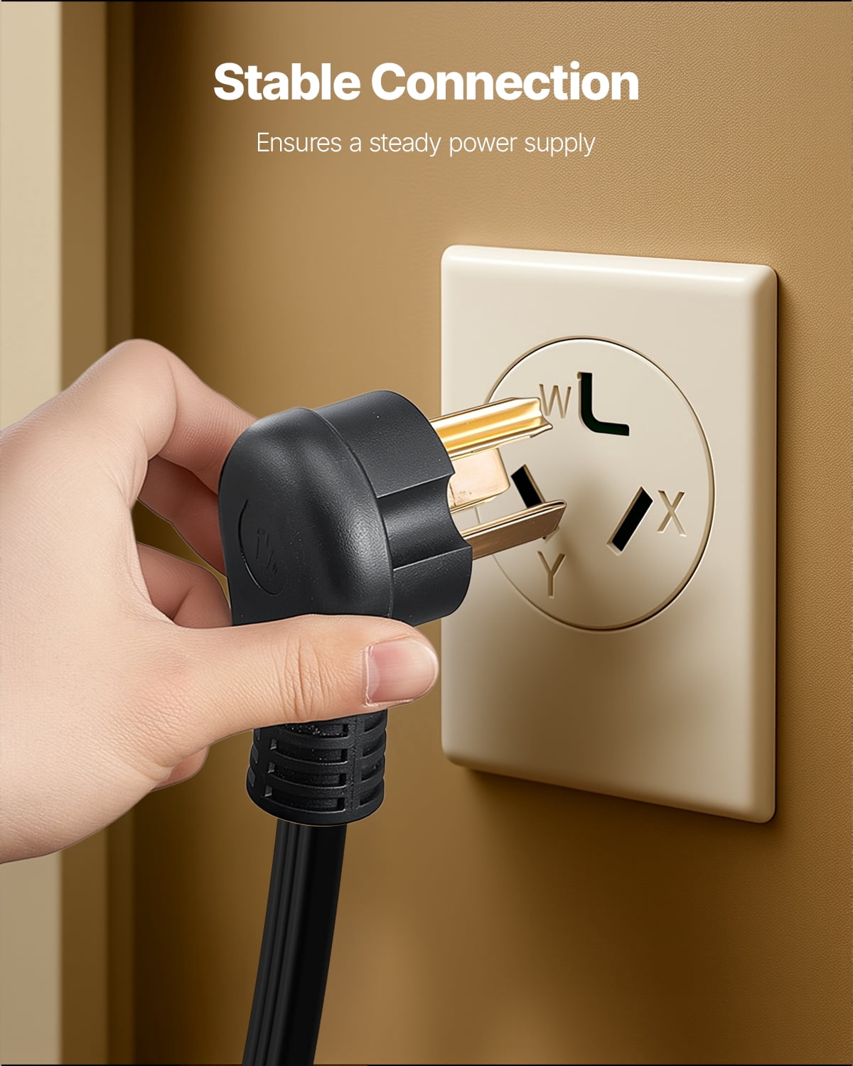 VEVOR 10 ft Dryer Power Cord, 3-Prong NEMA 10-30P Appliance Dryer Cord with Eyelet Connectors, 125V/250V,SDRT 10AWG/3C,30A,Pure Copper Wire Cable with PVC Cable Tie,Ideal for Indoor & Outdoor Use