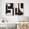thumbnail image 4 of IDEA4WALL Framed Canvas Print Wall Art Set Black & Beige Geometric Paint Stroke Modern Art Abstract Wall Decoration Bohemian Minimal Artwork for Living Room, Bedroom, Office - 16"x24"x2 White, 4 of 5