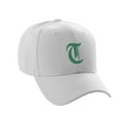 thumbnail image 2 of Daxton Structured Baseball Hat Cap Curved Visor Old English Font Alphabet A to Z, White Hat Green T, 2 of 4