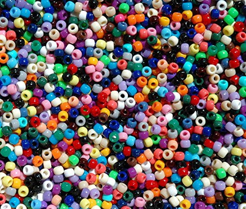 Jolly Store Crafts Multi Colors 9x6mm Pony Beads, 500pc., Made in the USA