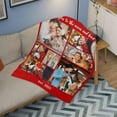 thumbnail image 5 of Personalized Collage Throw Blanket with Photo Text, Customized Picture Collage Throw Blanket for Birthday Customized Picture Bed Blanket for Boyfriend Girlfriend Anniversary Blankets, 5 of 5