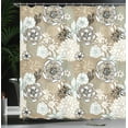 thumbnail image 3 of Ambesonne Floral Shower Curtain, Romantic Wild Flowers Print, 69"Wx70"L, Cocoa White, 3 of 4