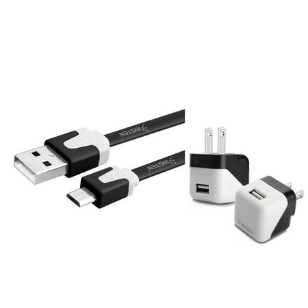 Samsung Note 4 Cell Phone Covers Insten Black Travel Wall AC Charger + Micro USB Noodle Charger Cable For Cellphone Samsung Galaxy Note 5 4 3 2 S7 S6 S5 S4 S3 S2 / Motorola Moto E4 Plus G5 G4 Play / LG Stylo 3 2 Aristo Tribute HD K7 ()