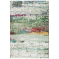 SAFAVIEH Barbados Olivera Abstract Indoor/Outdoor Area Rug, Green/Blue Purple, 5'3" x 7'6"
