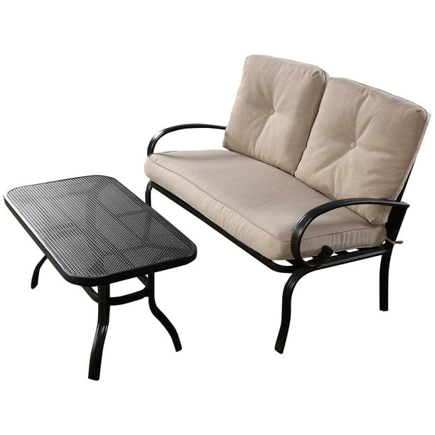 Goplus 2 Pieces Patio Outdoor Love Seat Coffee Table Set Furniture Bench With Cushion Com Goplus 2 Pieces Patio Outdoor Love Seat, Patio Love Seats