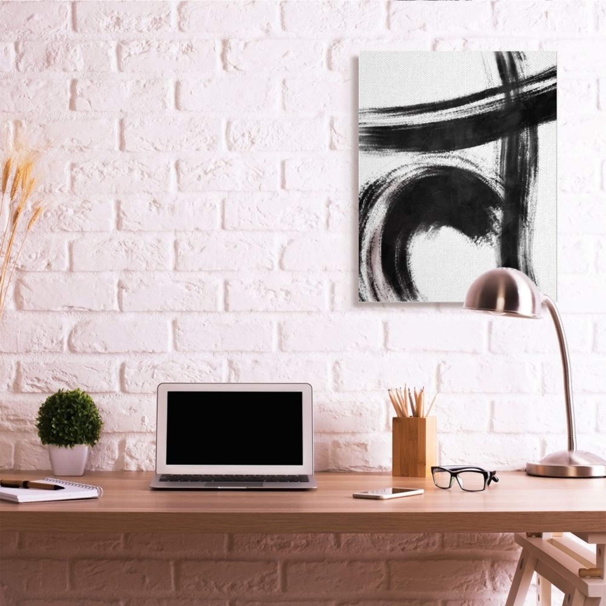 Stupell Industries Defined Black Brush Strokes Small Pink Detail Design by Onrei, 30" x 40"