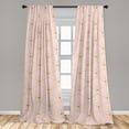 thumbnail image 4 of Ambesonne Art Deco Curtains, Rosy Color Classic Scales, Pair of 28"x63", Rose and Sand Brown, 4 of 5