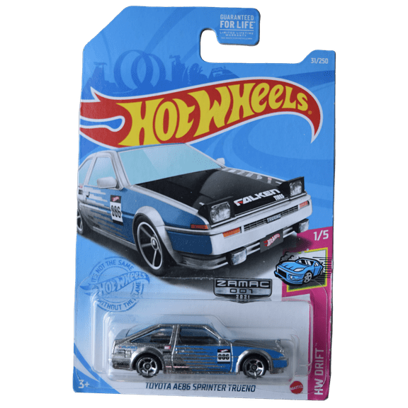 Hot Wheels Zamac Toyota AE86 Sprinter Trueno, Drift 1/5 [silver/blue] 31/250
