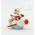 thumbnail image 2 of Ceramic Christmas Santa Rocket Ornament 3.75in, 2 of 5