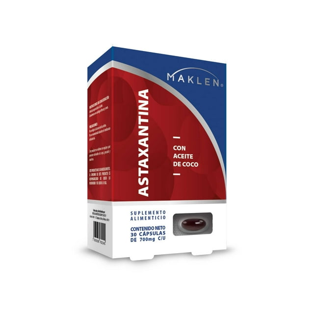 Maklen | Astaxantina Natural en Cápsulas con Aceite de Coco - Antioxidante Premium