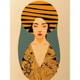 thumbnail image 1 of Retro Woman Mid Century Bohemian Yellow Art Nouveau Large Wall Art Poster Print Thick Paper 18X24 Inch, 1 of 5