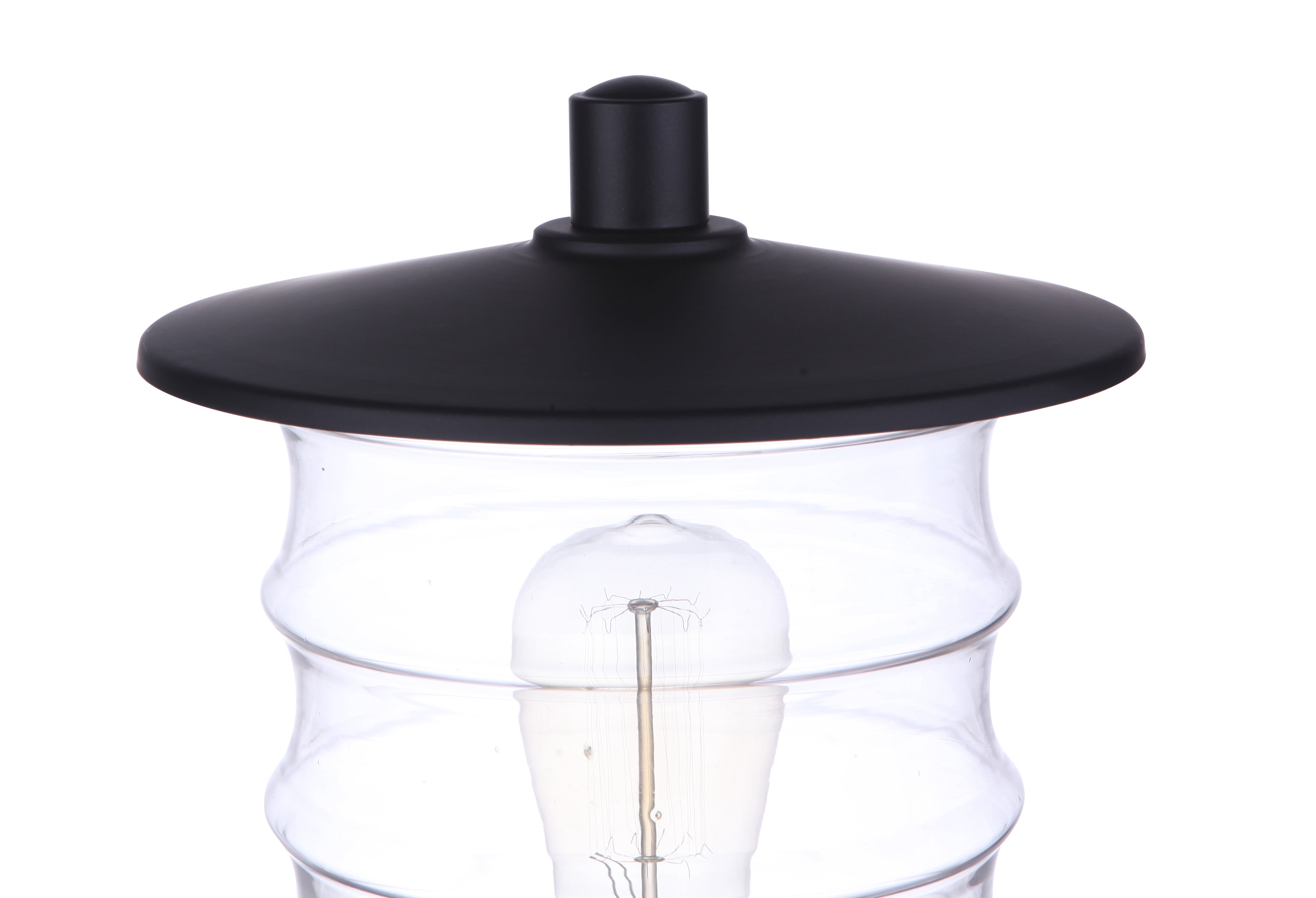 Craftmade ZA3625-MN Canon Clear Glass Outdoor Post Mount, 1-Light 60 Watt, 14"H x 9"W, Midnight