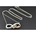 thumbnail image 3 of Diamond Infinity Pendant 10K White & Rose Gold 0.10 CT Smile Charm Necklace, 3 of 4