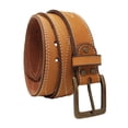 thumbnail image 3 of 51-52  Men's Leather Casual Fancy Stitched Belt Removable Buckle 26AA66TN, 3 of 4