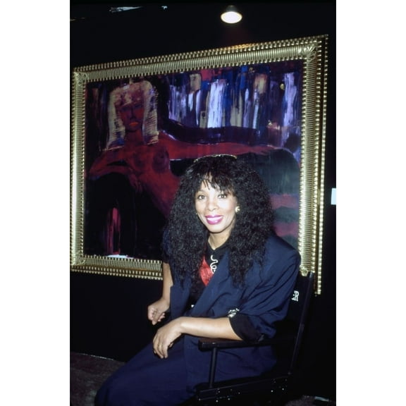Donna Summer at an art gallery showing of her vibrant paintings circa 1980s. Photo: Oscar Abolafia Poster Print (8 x 10)