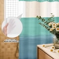 thumbnail image 3 of No Hook Shower Curtain, Teal Blue Ombre Shower Curtains for Bathroom with See Through Top Window, Modern Abstract Art Texture Waterproof & Washable Bath Curtain 66"x72", 3 of 9