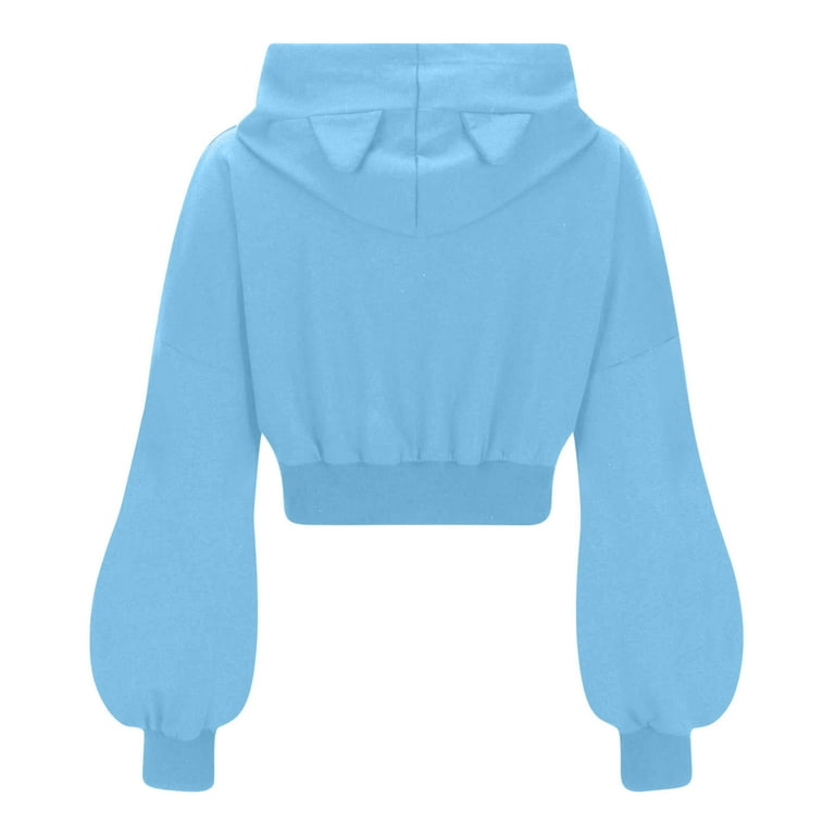 Penkiiy Women's Ear Hoodie Pullover Long Sleeve Hooded