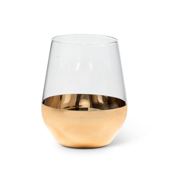 Set of 6 Wide Band Stemless Wine Glass