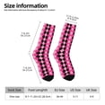 thumbnail image 2 of Rateoe pink and black argyle for Women Casual Calf Socks - Cute Crew Socks - Thin Soft Above Ankle Socks Size 5-11, 2 of 6