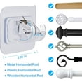 thumbnail image 2 of No Drill Curtain Rod Brackets, Window Hardware Rod Holders, No Drilling Self Adhesive Curtain Rod Holder for Kitchen Home Bathroom and Hotel (4 PCS), 2 of 5