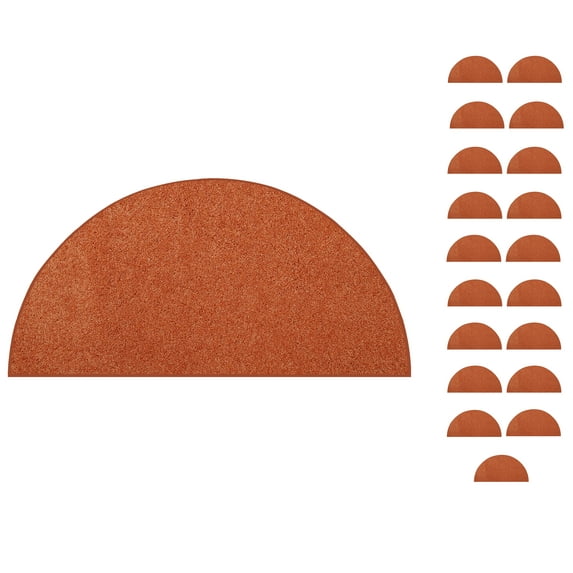 Furnish My Place Modern Plush Solid Orange Color Rug - Pets and Kids Friendly Rug, Indoor/Outdoor Mat, Area Rugs Great for Kids, Pets, Living Room, Made in USA, 18" x 36" Half Round - Set of 20